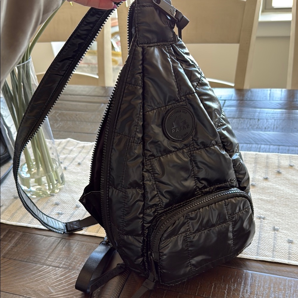 Pajar Black Quilted Backpack Medium Size Adjustable Straps